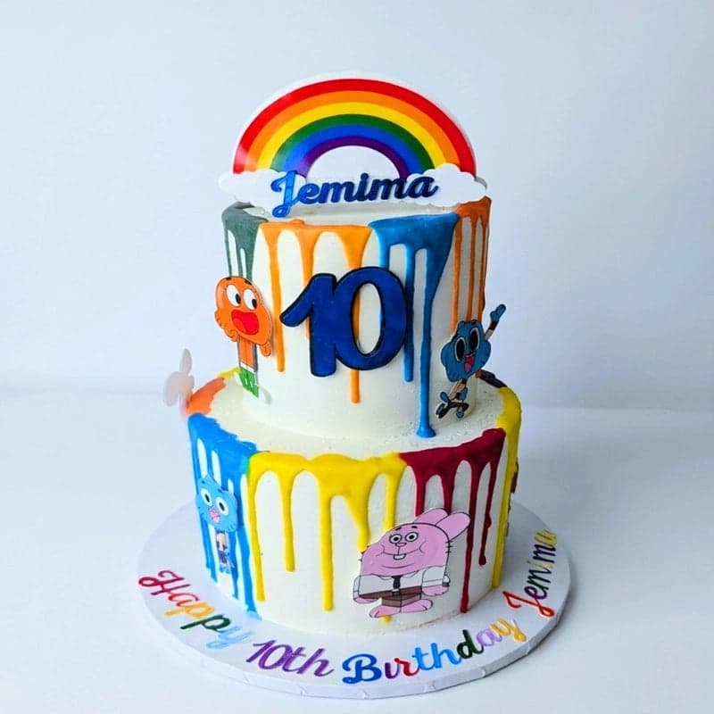 Amazing World of Gumball Luxury Two-Tier Cake by SugarblissNmore