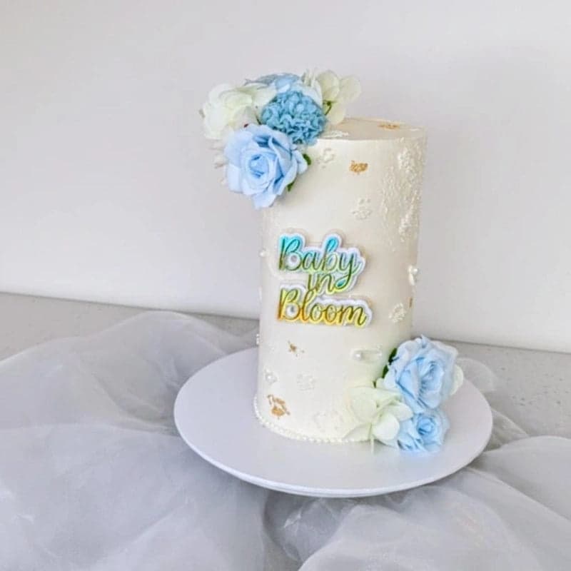Baby in Bloom Elegant Celebration Cake by SugarblissNmore